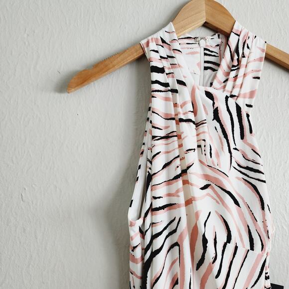 NEW Rachel Roy Cierra Pink Black Zebra Animal Print Abstract Jersey Maxi Dress - Picture 4 of 8